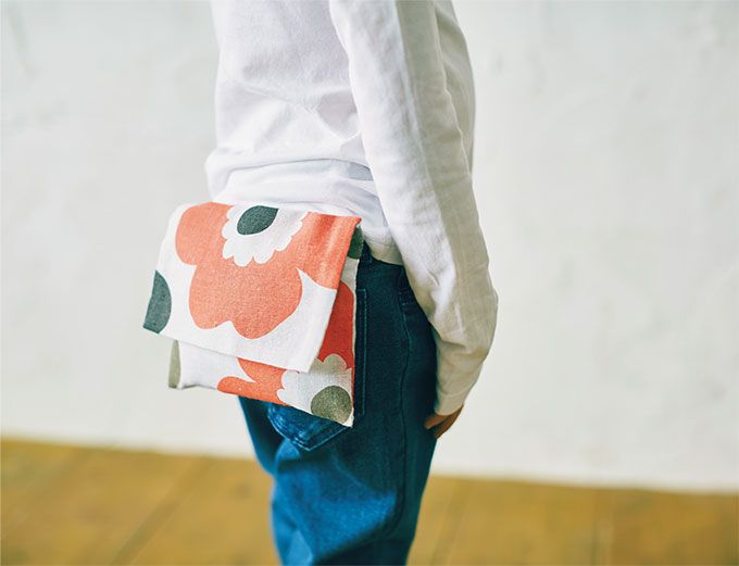 外付けポケットを100円ショップの手ぬぐいで作る！ かわいい柄を生かしてコーディネートのアクセントに♪の画像1