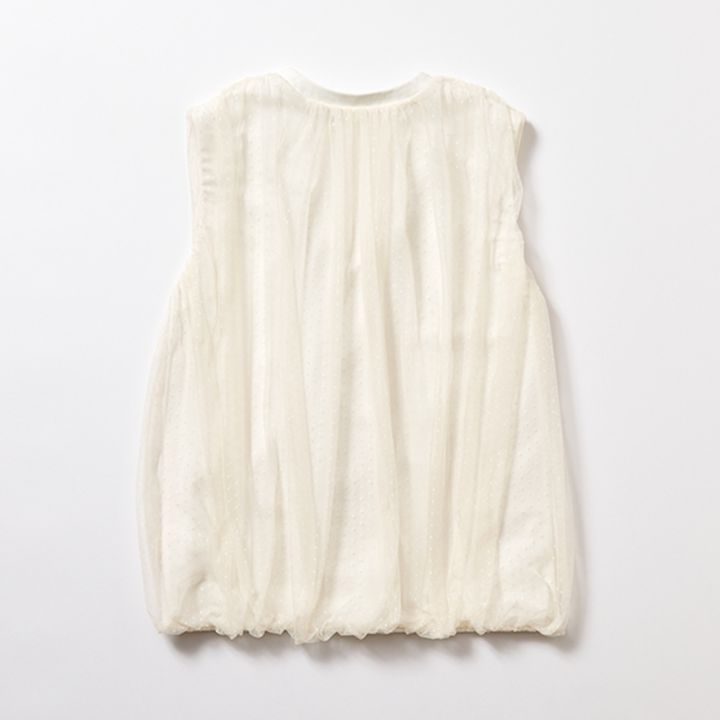 [THREE SQUARE]チュールベスト_オフホワイト2
