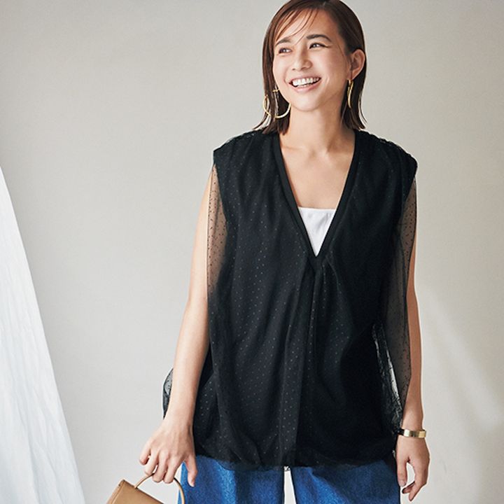 [THREE SQUARE]チュールベスト_モデル1
