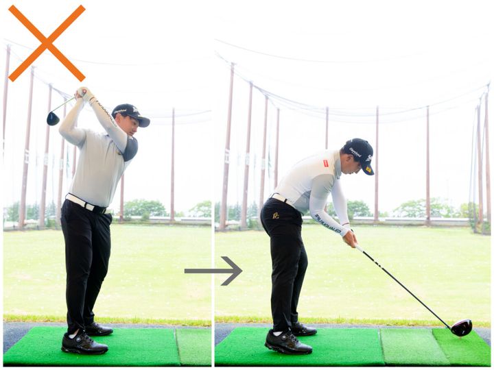 ドライバーで真っすぐ飛ばすコツは「ゆっくり振って前傾キープ」