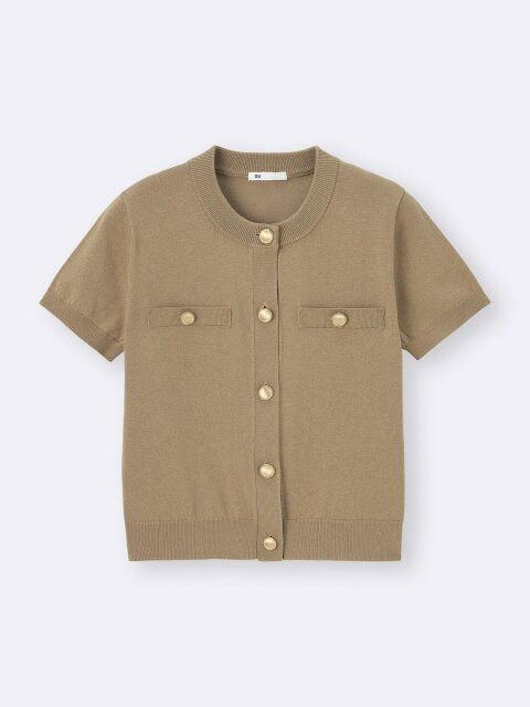 2025guレディースメタルボタンカーディガン