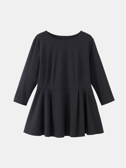 PLSTのグロスジャージーペプラムTシャツ