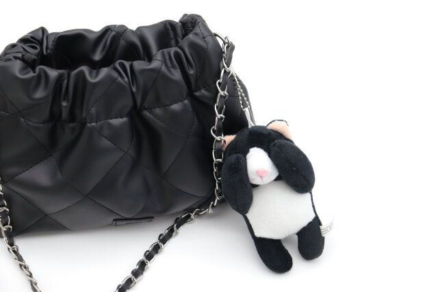 ダイソーの可愛いアニマルキーチェーン（めかくし、ネコ）