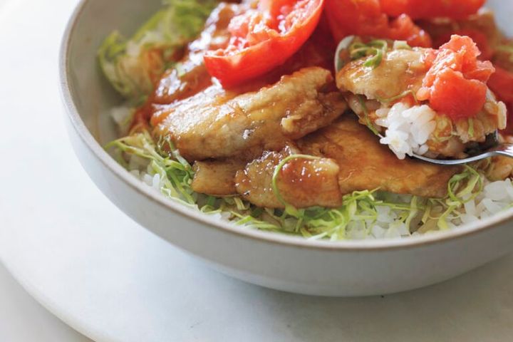 豚しょうが焼き丼のポイント