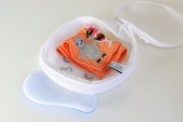 洗濯ネット、マチ付ダイカット（ドナルドダック） 使用例