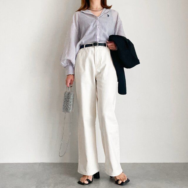 ストライプシャツで爽やかに