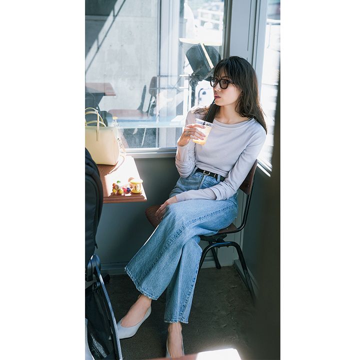 レイヤードロンTでこなれるデニムコーデ