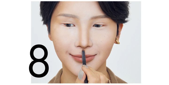 美しい鼻作りのためにより繊細に影を足していく