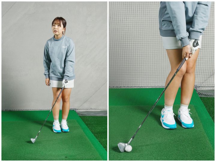 アプローチを高く上げるコツは？グリップエンドをおへそに向けると◎