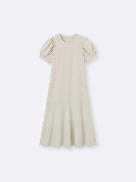 2025guレディース春夏ボリュームスリーブワンピース
