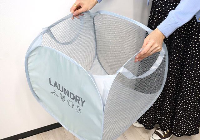 ダイソー ランドリーバッグ（ロゴ） ワイヤー