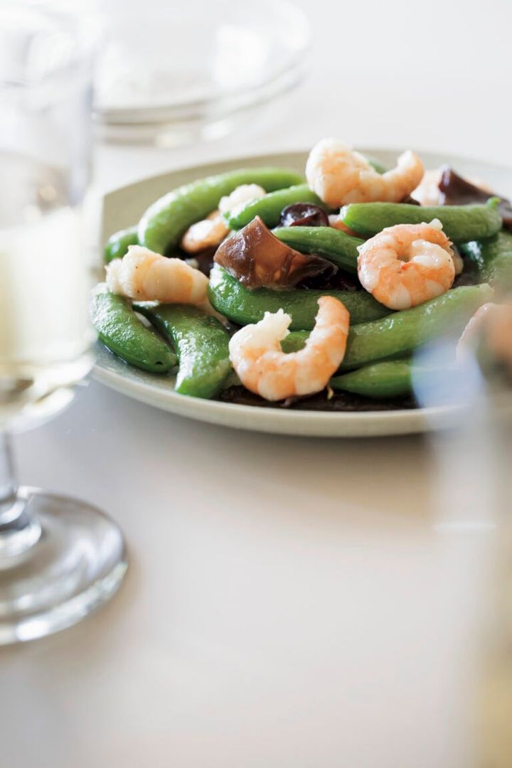 えびとスナップえんどうの塩炒め