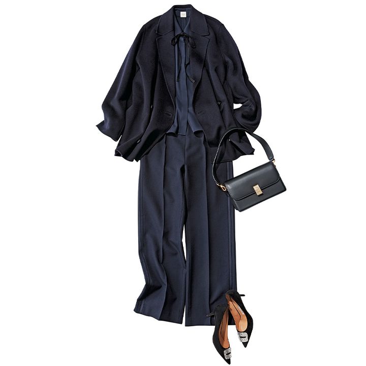 ネイビーママの授業参観コーデ