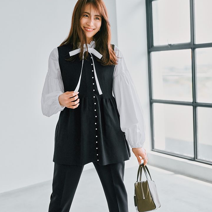 ネイビーママの授業参観コーデ