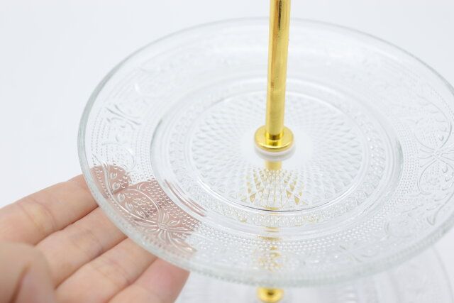 スリーピーのガラスプレート2段のプレートの模様