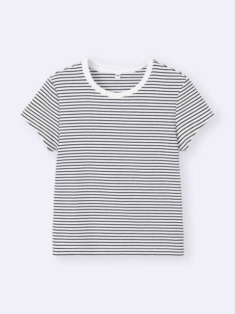 GUのリブボーダーT