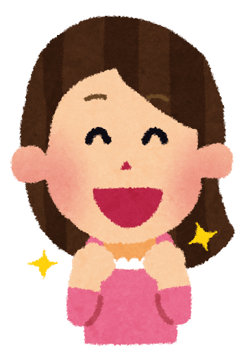 嬉しい表情の女性のイラスト（6段階） | かわいいフリー素材集 いらすとや