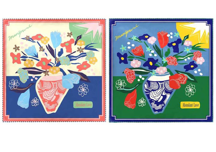 画像1: 【マニプリ】スカーフ“プレイフル”［65x65cm］各￥16,500 manipuri.jp