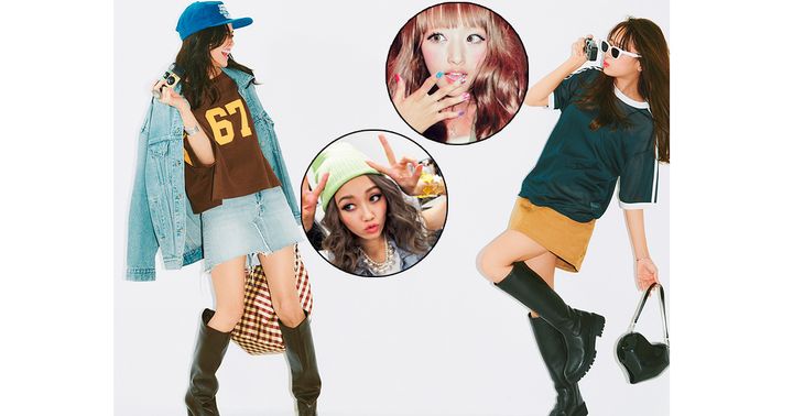 近藤千尋さんと宮城舞さんが写真を撮る様子と昔の写真