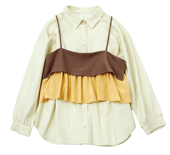 キャミソールを重ねてトーンをそろえてナチュラルに