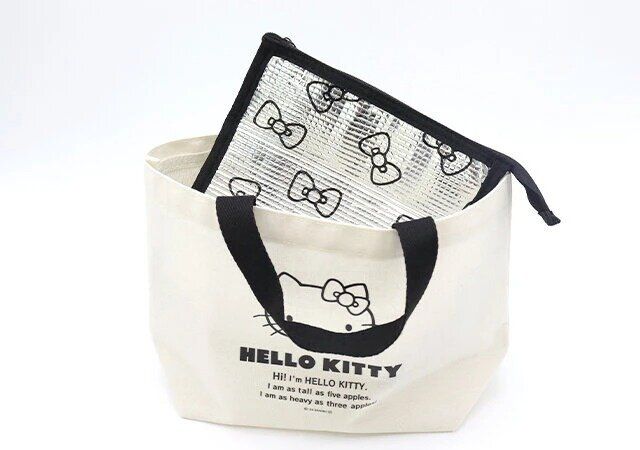 HELLO KITTY［ハローキティ］モノトーンでシンプルお洒落♡トート＆保冷ポーチの豪華2点セット