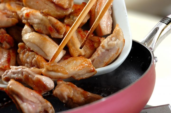 鶏の照り焼き手巻きご飯の作り方2