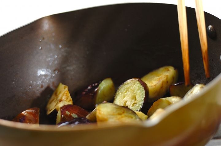 ナスの大葉しょうゆ和えの作り方1