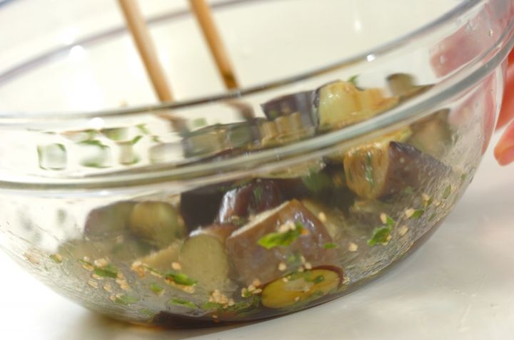 ナスの大葉しょうゆ和えの作り方2