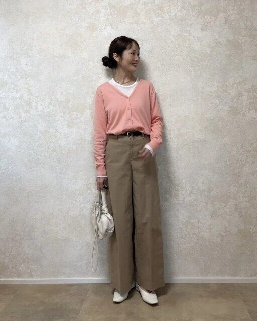 2025春夏ユニクロレディースUVカットクルーネックカーディガンお手本コーデ