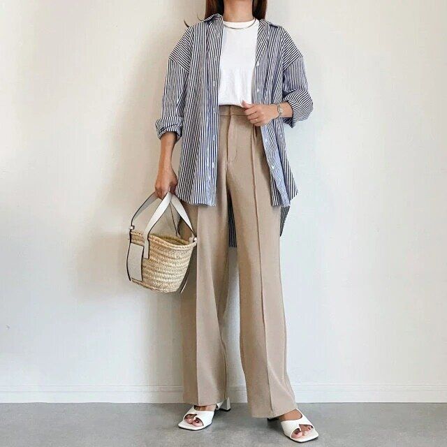 白T×ワイドパンツOKコーデ