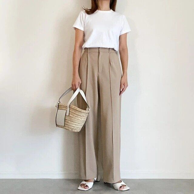 白T×ワイドパンツNGコーデ