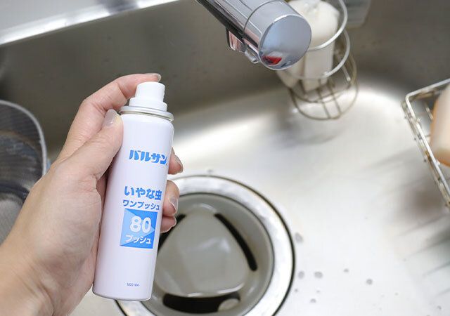 ダイソー バルサンいやな虫ワンプッシュスプレー 80回 使用例 シンク