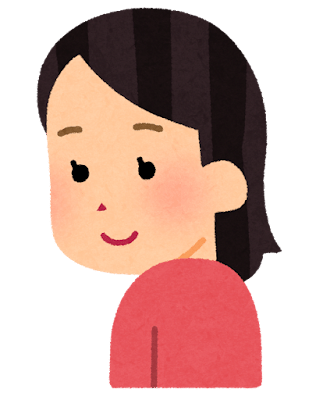振り返る人のイラスト（女性）