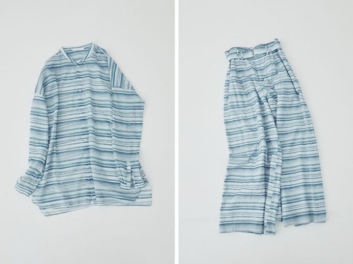 画像: 左「Sea Waves Drawing Shirts」 ¥35,200、右「Sea Waves Drawing Pants」￥49,500 出典：ギャルリー ヴィー