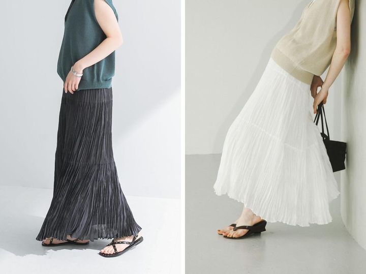 画像: 「ワッシャープリーツイージースカート」各￥15,400※2025年5月上旬発売予定 出典：アーバンリサーチ