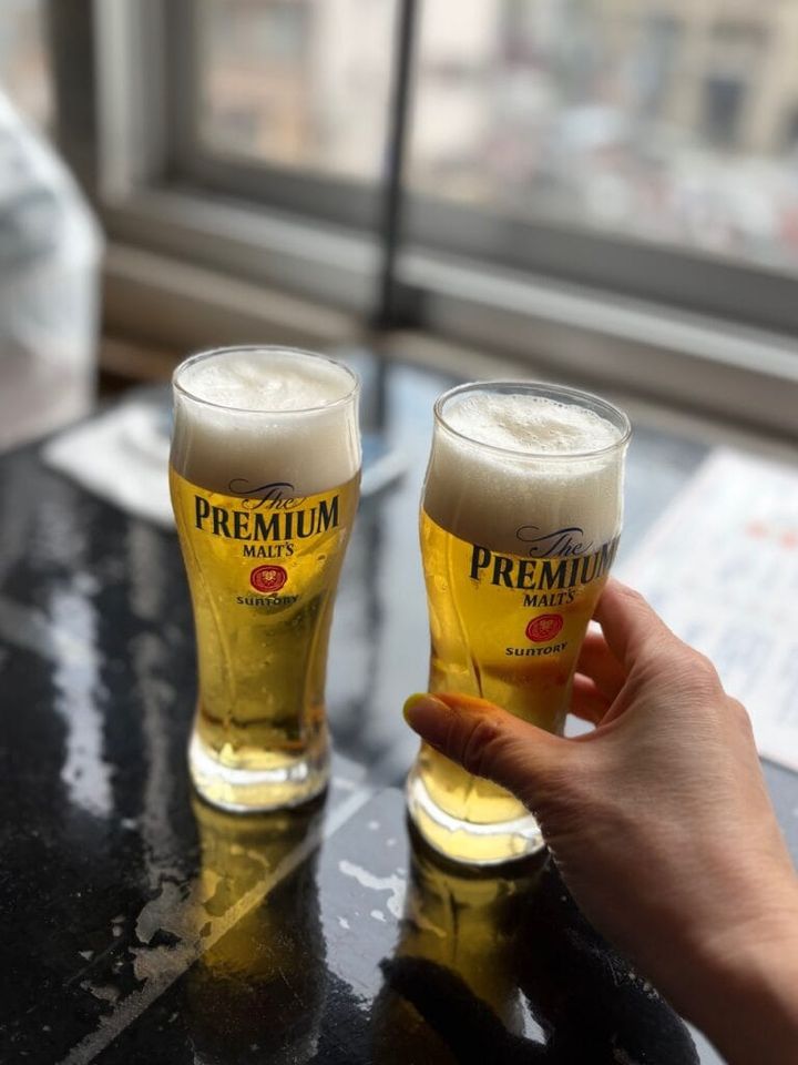 ビールで乾杯