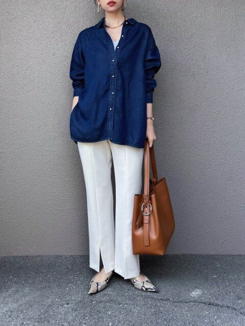 デニムシャツコーデ3
