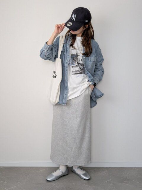 デニムシャツコーデ2
