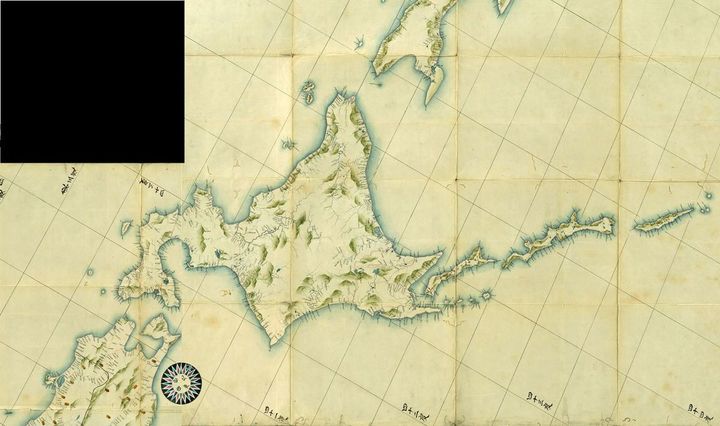 伊能忠敬原図『日本図』の蝦夷地、1827年（文政10）ごろ