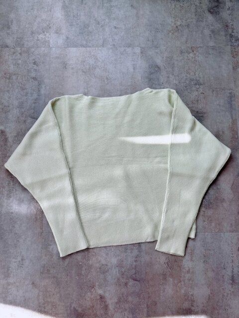 coca ドルマンボートネックニット ライトグリーン