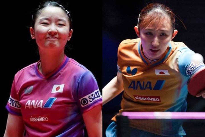 張本美和、早田ひな（C）ITTF、WTT