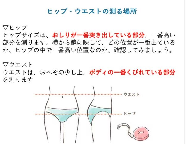 正しいウエストやヒップの測り方