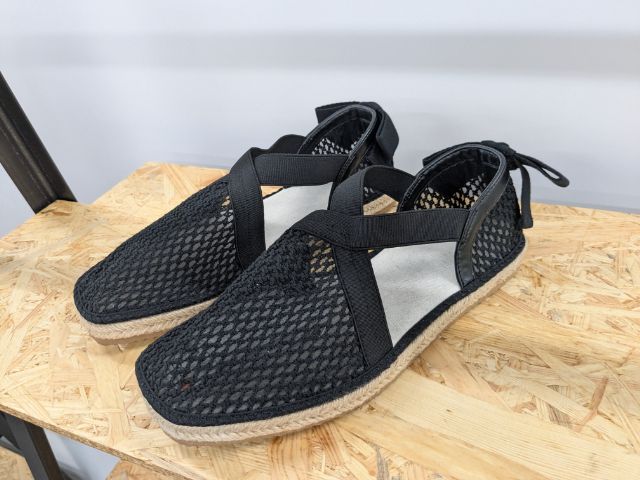 黒のライトソールエスパドリーユ+E