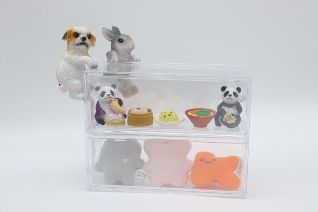 ダイソーのディスプレイが作れる重なる透明収納ケース（1段引き出し、6.6cm×18cm×7cm）