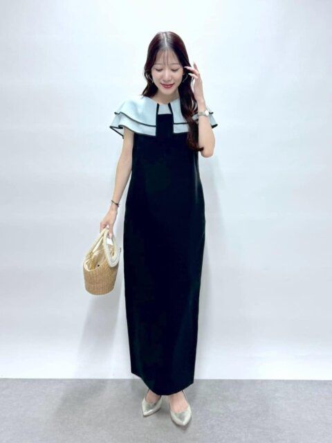 黒キャミワンピースコーデ4