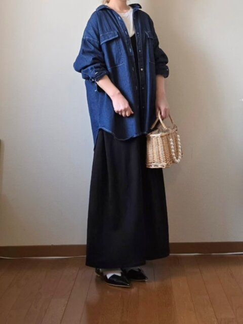 黒キャミワンピースコーデ2