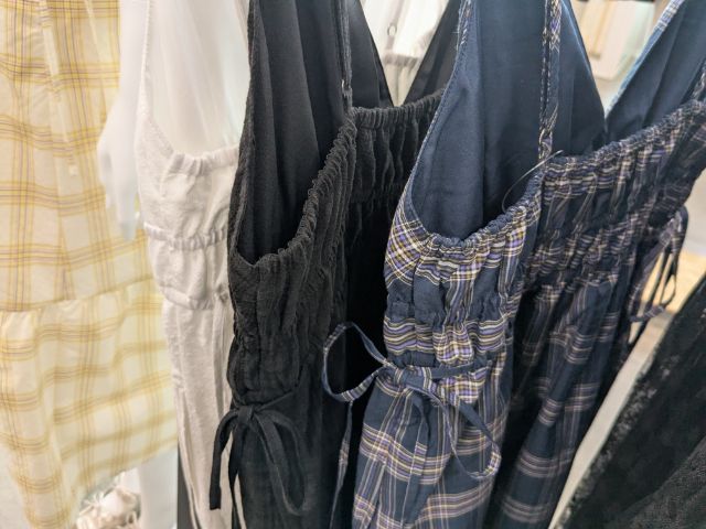 チェックキャミソールワンピース