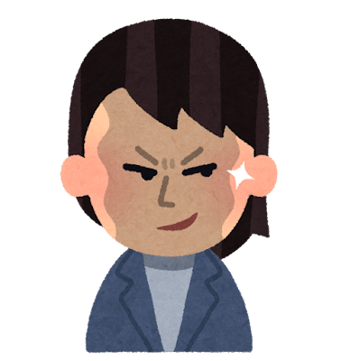 何かを企む人のイラスト（女性会社員）