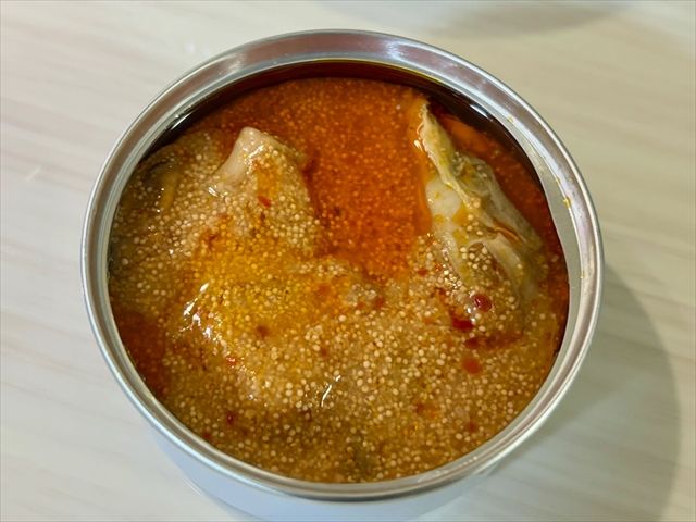 缶詰 蓋開け後の写真