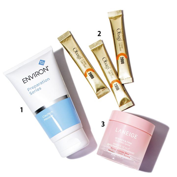エンビロンのクレイマスク、オバジCのビタミン剤、ラネージュのスリーピングマスク